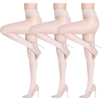 Lechery 5-Pack Glossy Sheer Party Tights for Women in White at Nordstrom, Size Small