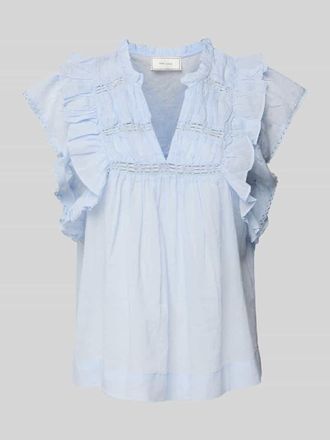 Neo Noir Neo Noir Regular Fit Blusentop mit Kapp&auml;rmeln Modell Jayla in Hellblau, Gr&ouml;&szlig;e 42