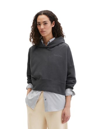 Marc O'Polo Hoodie MARC OPOLO, Damen, Gr. XL, stormy sky, Sweatware, Obermaterial: 100% Baumwolle, relaxed fit normal, B&uuml;ndchen, Sweatshirts Hoodie, relaxed fit m