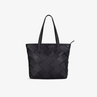 Clarks Womens Etta WovenTote Black Leather Bags - One Size