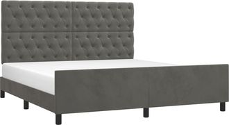 vidaXL Vidaxl - Estructura De Cama Sin Colch&oacute;n Terciopelo Gris Oscuro 160x200cm