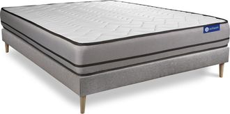 Actisom Somier Gris + Colch&oacute;n Con L&aacute;tex Y Espuma Viscoel&aacute;stica 140 X 200
