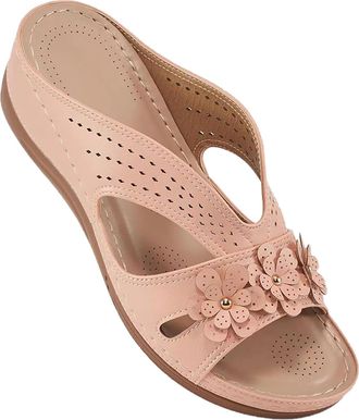 Generic Wedge Sandals for Women, Slip On Non slip Walking Slippers, Breathable Open Toe Summer Platform Sandals, Orthopedic Walking Sandal with Arch Support