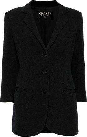 Chanel 1998 single-breasted blazer - women - Wool/Nylon/Mohair - 38 - Black