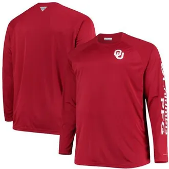 Columbia Mens Columbia Crimson Oklahoma Sooners Big & Tall Terminal Tackle Raglan Omni-Shade Long Sleeve T-Shirt at Nordstrom, Size 2Xb