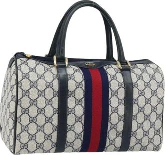 Gucci Pre-owned Handbags, female, Blue, Size: ONE SIZE Pre-owned Vintage Boston Bag