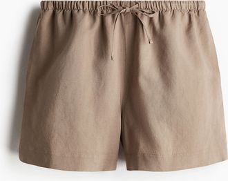 H&M Kordelzugshorts aus Leinenmix - Brown