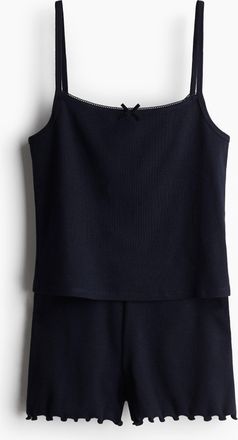 H&M 2-teiliges Set aus geripptem Jersey - Blue
