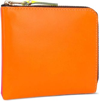 Comme Des Garçons Portafoglio Super Fluo in pelle con zip - Arancione