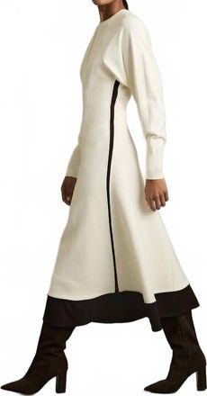 Reiss Caprice Wool Blend Knitted Midi Dress In Ivory