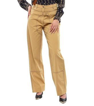 Stella McCartney Brown Straight Flat Front Pants