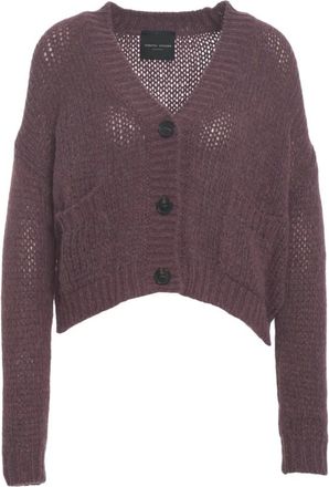 Roberto Collina Red Knit V-Neck Cardigan Aw25