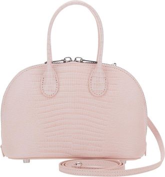 Self Portrait Womens Mini Bag Lizard-Effect Leather Pink