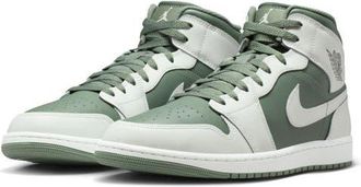 Nike Jordan Air Jordan 1 Mid Basketball Sneaker in Summit White/Vintage Lichen at Nordstrom, Size 10
