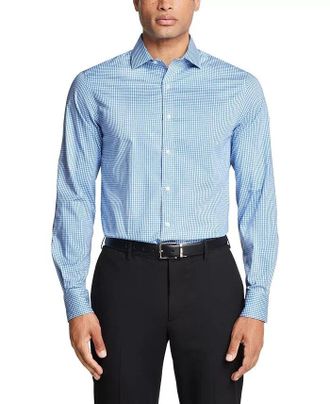 Tommy Hilfiger Dress Shirt Mens Sky Blue Stretch Long Sleeve MAC138