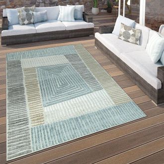 Paco Home Paco Home - Alfombra Interior/exterior Geom&eacute;trica Beige Gris 200x290 Cm