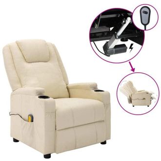 vidaXL Poltrona elettrica in similpelle dal design classico reclinabile vari colori colore : BIANCO