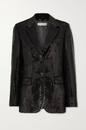 Golden Goose Blazer In Crêpe Con Paillettes - Marrone