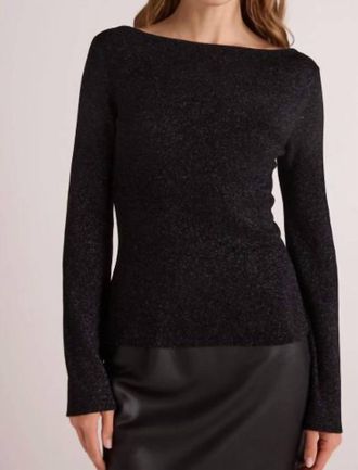 Bella Dahl Boatneck Long Sleeve Sweater In Black
