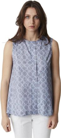 Circolo 1901 Mouwloze Top voor Stijlvolle Look - Dames - Tops zonder mouwen - Blauw - S - Tops