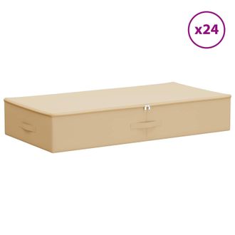 vidaXL Caja De Almacenamiento 24 Pcs Crema 100 X 50 X 18 Cm Vidaxl