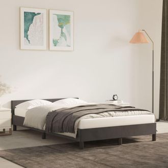 vidaXL Estructura De Cama Sin Colch&oacute;n Terciopelo Gris Oscuro 120x190cm Vidaxl