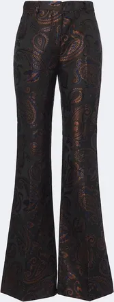 Etro Paisley jacquard cotton flared pants