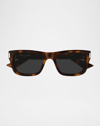 Saint Laurent Men & apos;s SL 83-002 Plastic Rectangle Sunglasses