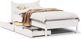 vidaXL Estructura Cama Con Cajones Madera Maciza Pino Blanco 75x190 Cm Vidaxl