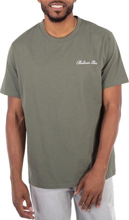 Balmain Embroidered Signature Logo T-shirt, Size Medium