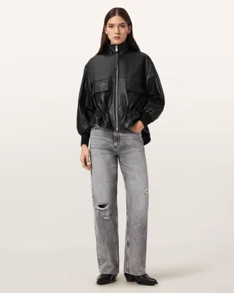 AllSaints Flor Leather Jacket