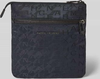 A|X Armani Exchange Umh&auml;ngetasche mit Logo-Muster und Label-Applikation in Marine, Gr&ouml;&szlig;e 1