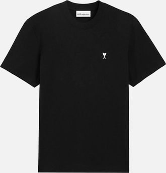 Ami Mens Contrasted ADC T-Shirt Black - Size: 40