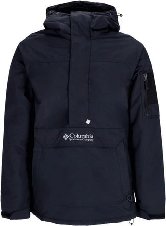 Columbia Zwarte Pullover Anorak Jas met Hoge Hals - Heren - Winterjassen - Zwart - XL - Polyester - Jassen