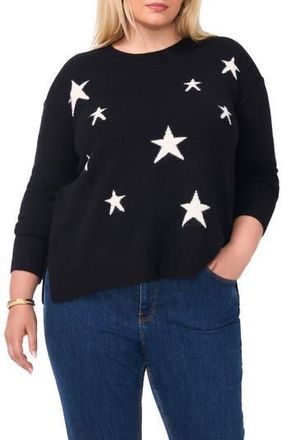 Vince Camuto Star Crewneck Sweater in Rich Black at Nordstrom Rack, Size 1X