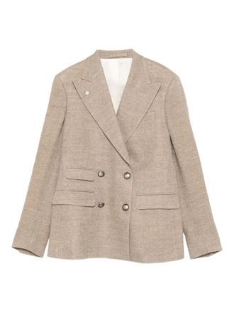 Luigi Bianchi Mantova double-breasted pocketed blazer - women - Fabric - 44 - Neutrals