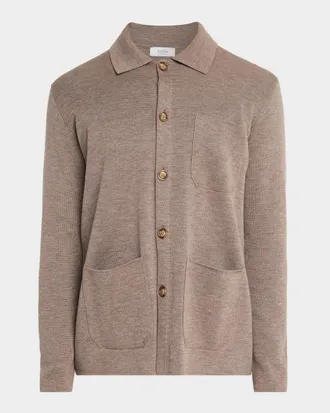 Eton Men & apos;s Merino Wool Milano Knit Overshirt
