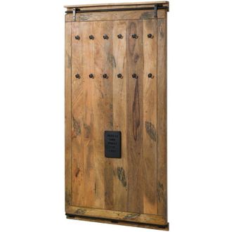Massivmoebel24 Wandgarderobe Mango 100x8x190 natur lackiert railway 1008
