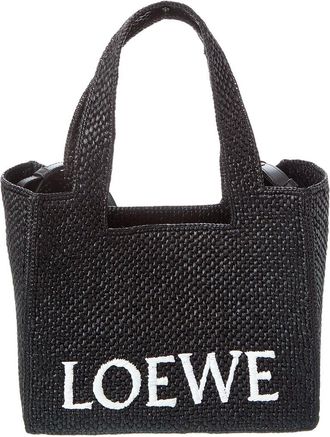 Loewe Font Medium Raffia Tote