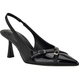 Calvin Klein Tulissa 2 Pointed Toe Slingback Pump in Black at Nordstrom Rack, Size 5.5