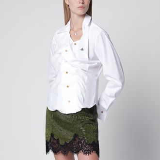Vivienne Westwood Camicia Drunken in popeline di cotone bianca