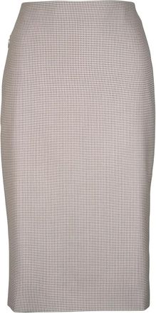 Akris Gonna midi a quadri - Toni neutri