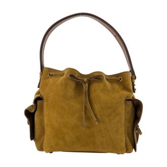 Acne Studios Womens Multipocket Calfskin Shoulder Bag Brown