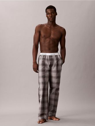 Calvin Klein Mens Cotton Poplin Sleep Pants - Grey - XL