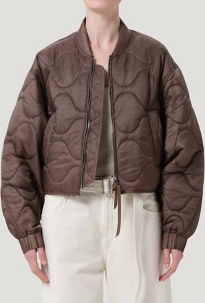 A Gold E Iona Quilted Jacket In Cocoa
