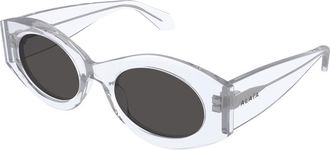 Alaia Oval-frame Sunglasses - Crystal - One Size