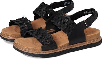 Clarks Arwell Glide Womens Sandals Black Combi Leather : 9.5 B - Medium