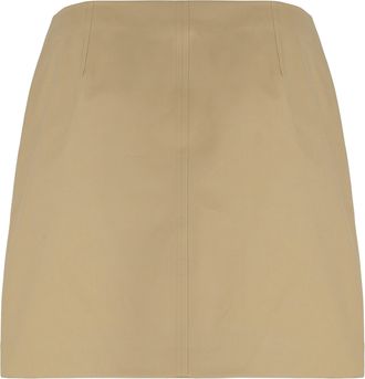 Burberry Womens Miniskirt Trench Double Gabardine Beige Cotton Skirt