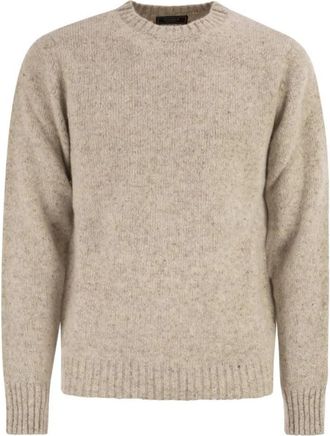 PESERICO Trui met ronde hals - Heren - Ronde hals truien - Beige - L - Wol - Truien & Vesten