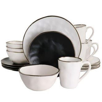 Elama Roman 16 Piece Stoneware Dinnerware Set in White at Nordstrom